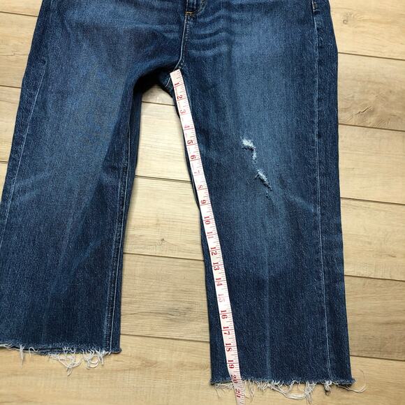 LOFT 90s High Waist Straight Leg Crop Denim Jeans Size 29 - Picture 8 of 9